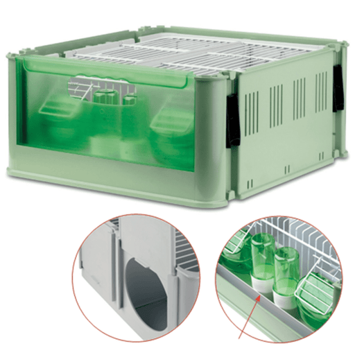 2GR Tino Transport Cage with Fixed Grill and External Feeder Art. 200 - New York Bird Supply