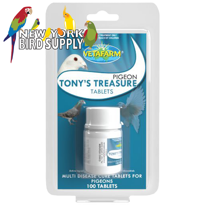 Vetafarm Pigeon Tony's Treasure Tablets 100 Tablets - New York Bird Supply