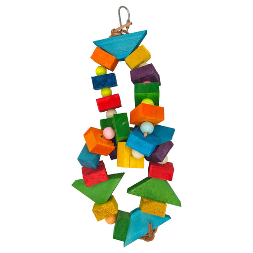 A&E Happy Beaks Blocks and Bead Hanging Wood Ring - New York Bird Supply