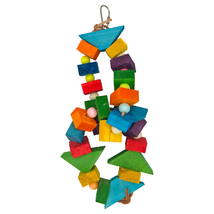 A&E Happy Beaks Blocks and Bead Hanging Wood Ring - New York Bird Supply