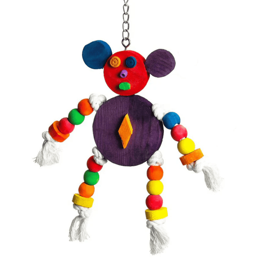A&E Happy Beaks Crazy Wooden Mouse Toy - New York Bird Supply