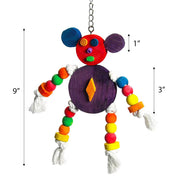 A&E Happy Beaks Crazy Wooden Mouse Toy - New York Bird Supply