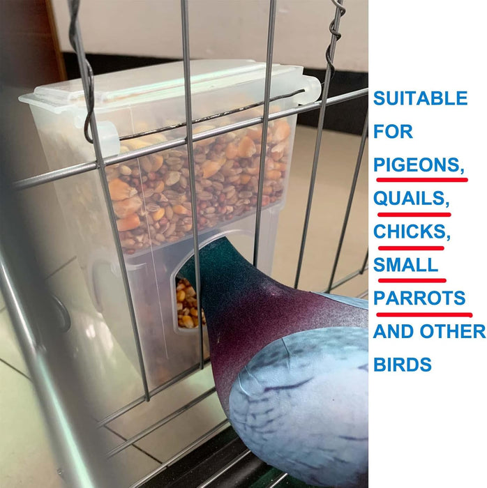 Automatic Pigeon Bird Feeder - Parrot Feeder Cage Accessories Supplies for Parakeet Canary Cockatiel Finch 2 PK - New York Bird Supply