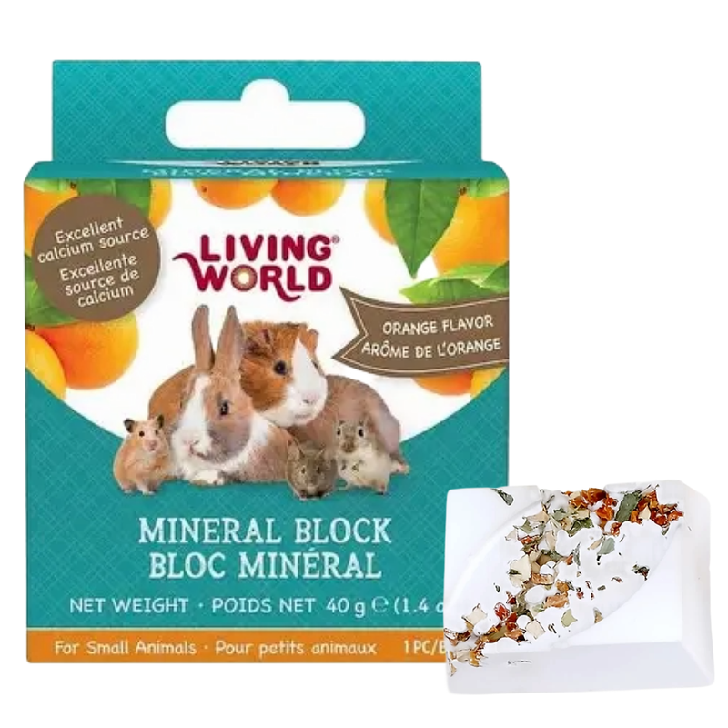 Hagen Living World Mineral Block for Small Animals - Orange 40g - New York Bird Supply