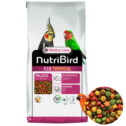 NutriBird G18 Tropical Pellets 22lb - New York Bird Supply
