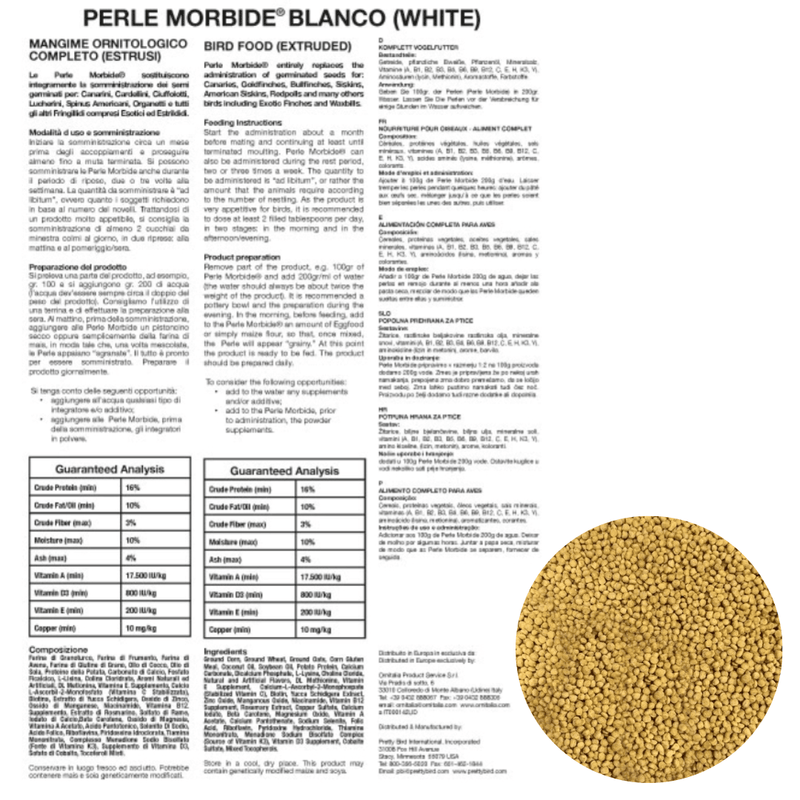 Pretty Bird Perle Morbide Blanco - Natural White - New York Bird Supply