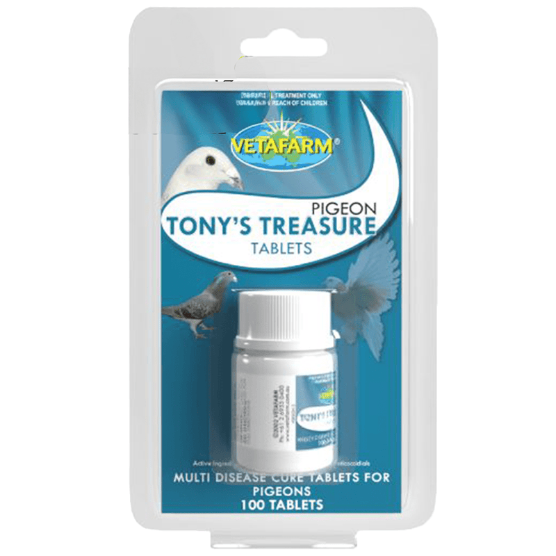 Vetafarm Pigeon Tony's Treasure Tablets 100 Tablets - New York Bird Supply