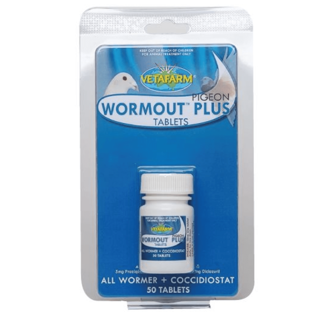 Vetafarm Pigeon Wormout Plus Tablets + Coccidiostat 50 Tablets — New ...