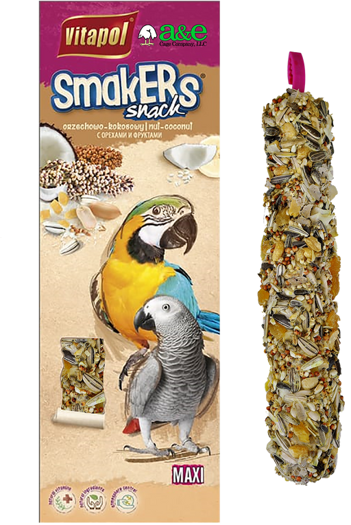 Vitapol Smakers Treat Stick Parrot Maxi Twin Pack - Nut/Coconut - New York Bird Supply