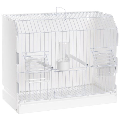 2GR Exposition Cage 3 Doors White Grid High Feeders Position Art. 315/FB3A - New York Bird Supply