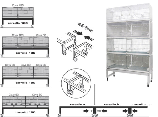 2GR Trolley 180 For Breeding Cages Art. 419 - New York Bird Supply