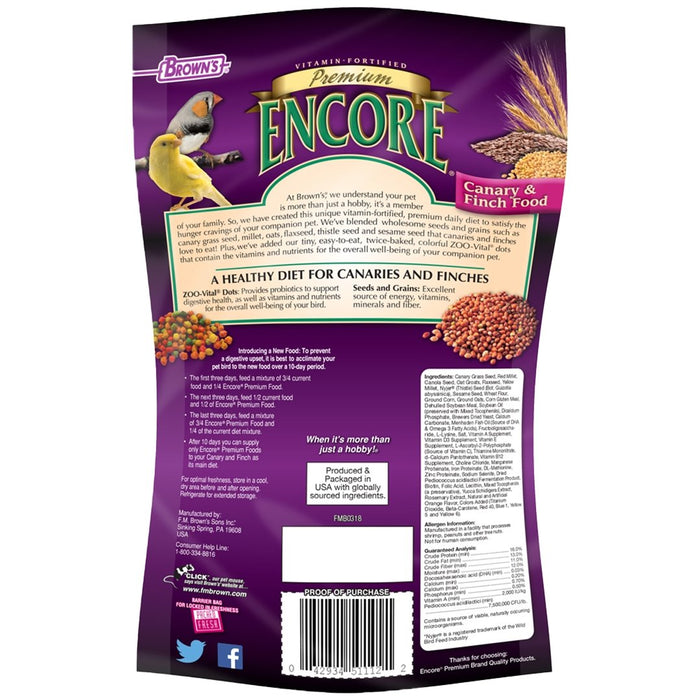 Brown's Encore Premium Canary & Finch Food - New York Bird Supply