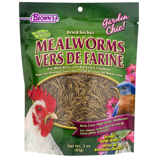 Brown's Natural Dried Mealworms 3 oz - New York Bird Supply