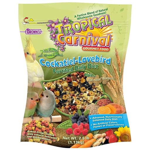 Brown's Tropical Carnival Natural Gourmet Food Cockatiel-Lovebird Fortified Daily Diet - New York Bird Supply