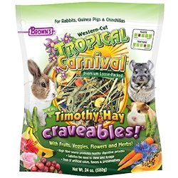 Brown's Tropical Carnival Premium Loose-Packed Timothy Hay Craveables! 24 oz - New York Bird Supply