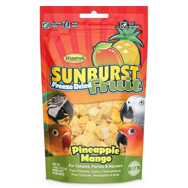 Higgins Sunburst Freeze Dried Fruit Pineapple Mango Bird Treats - New York Bird Supply