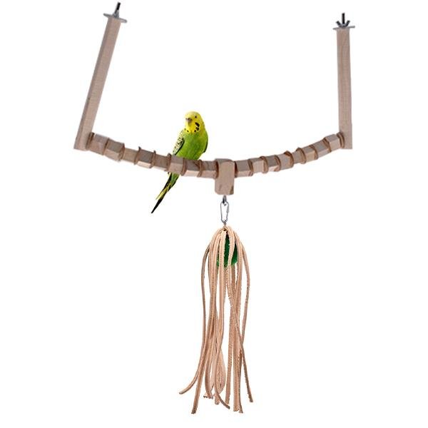 JS56 Double Perch With Toy Hook Small - New York Bird Supply