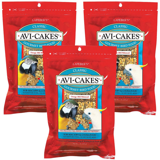 Lafeber Classic Avi-Cakes for Macaws & Cockatoos 1 lb, 3 Pack - New York Bird Supply