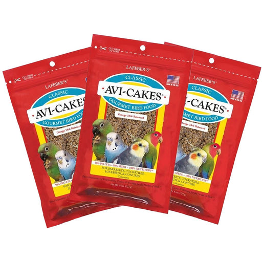 Lafeber Classic Avi-Cakes for Parakeets, Cockatiels, Lovebirds & Conures 8 oz, 3 Pack - New York Bird Supply