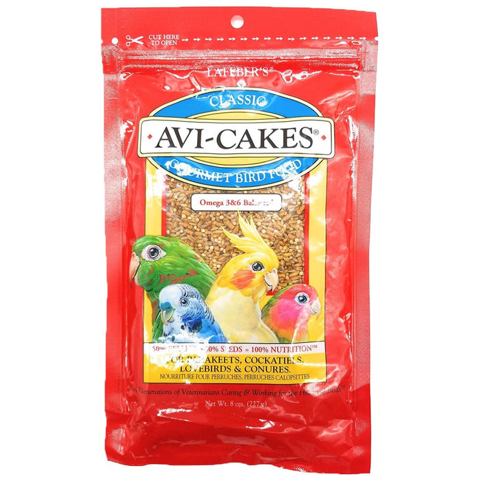 Lafeber Classic Avi-Cakes for Parakeets, Cockatiels, Lovebirds & Conures 8 oz, 3 Pack - New York Bird Supply