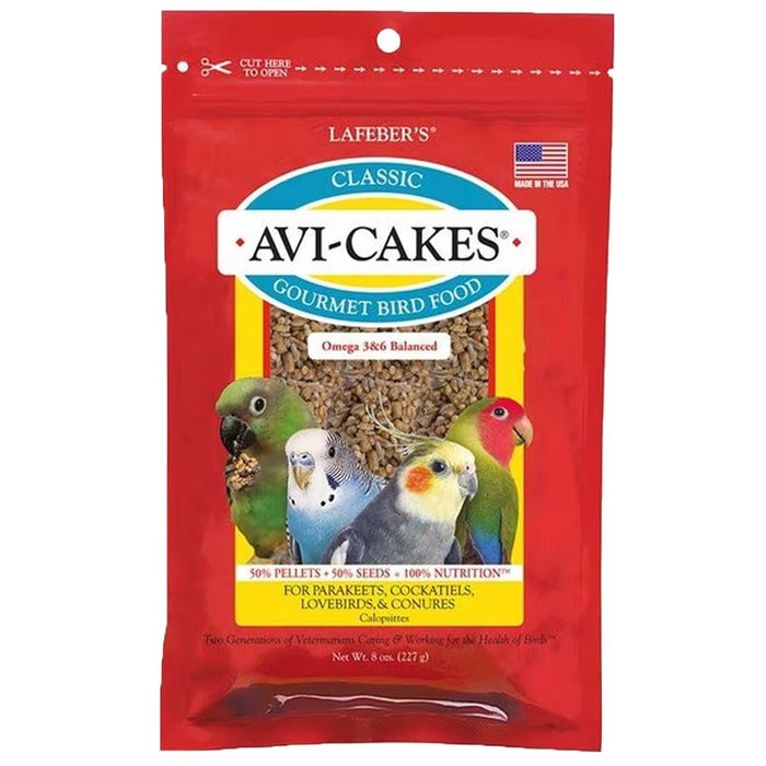 Lafeber Classic Avi-Cakes for Parakeets, Cockatiels, Lovebirds & Conures 8 oz, 3 Pack - New York Bird Supply