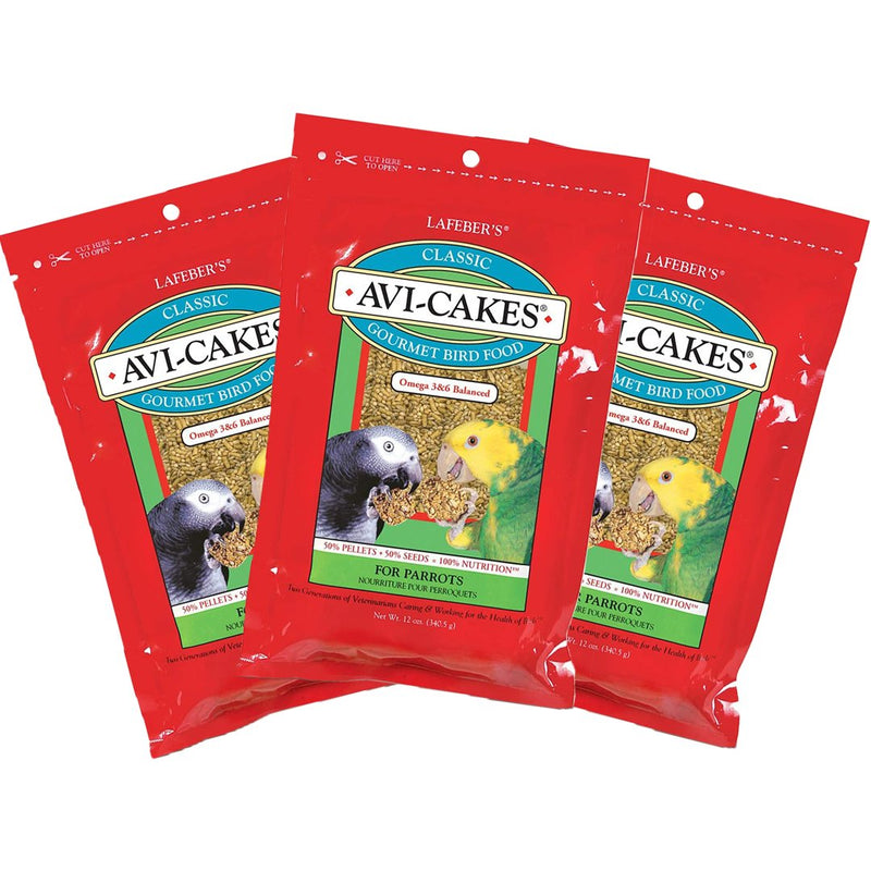 Lafeber Classic Avi-Cakes for Parrots 12 oz, 3 Pack - New York Bird Supply