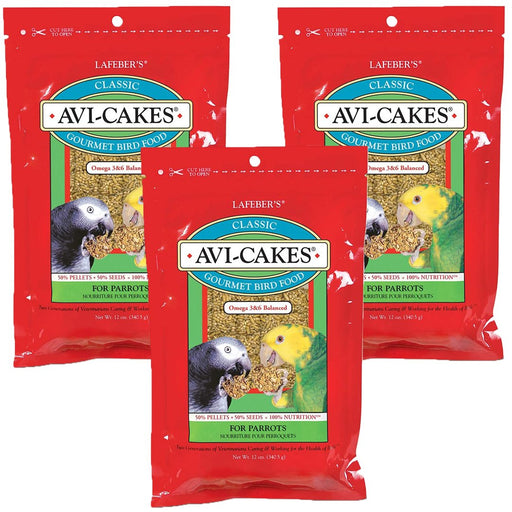 Lafeber Classic Avi-Cakes for Parrots 12 oz, 3 Pack - New York Bird Supply