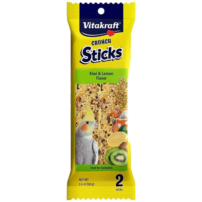 Vitakraft Cockatiel Crunch Sticks Kiwi & Lemon Flavor Treat Stick 3.5 oz - New York Bird Supply
