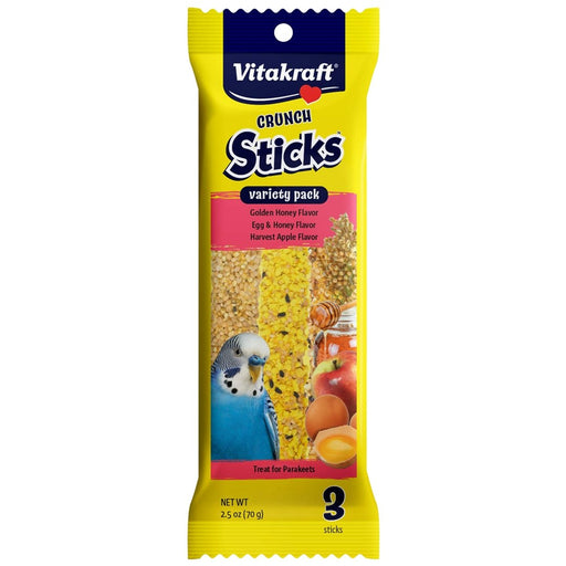 Vitakraft Parakeet Crunch Sticks Variety Pack Golden Honey, Egg & Honey, Harvet Apple 2.5 oz - New York Bird Supply