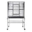 Wrought Iron 63" Bird Cage with Play Top and Rolling Stand Black - New York Bird Supply